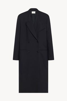 Indra Coat Blue in Wool – The Row