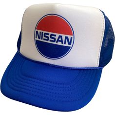 Vintage Nissan Trucker Hat Mesh Hat adjustable Snap Back Cap Blue Vintage style trucker hat, Retro snapback hat, appears unworn and brand new This is a mesh trucker hat with an adjustable snapback that fits most people 100% Polyester Front 100% Nylon Mesh Back 5-panel cap Seamless Foam Front Panel with Lining 8 Rows of Stitching on the Visor Matching Fabric Under visor Adjustable Plastic Snap Retro Mesh Trucker Hat, Blue Trucker Baseball Cap With Visor, Blue Trucker Style Baseball Cap With Visor, Retro Mesh Cap, Blue Mesh Trucker Hat, Blue Trucker Snapback With Visor, Blue Trucker Snapback Visor Hat, Blue Trucker Baseball Cap For Baseball Season, Retro Blue Trucker Hat