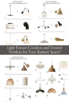 the different types of lamps are shown on this page