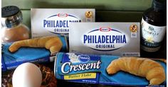 ingredients to make croissant bread laid out on a table