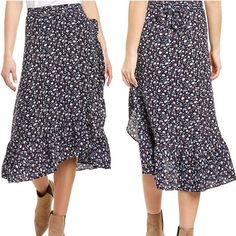 Madewell Midi True Wrap Floral Skirt Size 14 New With Tags Casual Flowy Midi Wrap Skirt, Casual Knee-length Wrap Skirt For Spring, Casual Tiered Wrap Skirt, Casual Relaxed Ruffled Wrap Skirt, Casual Floral Wrap Skirt, Casual Blue Wrap Skirt, Casual Long Blue Wrap Skirt, Casual Flowy Tiered Wrap Skirt, Midi Jean Skirt