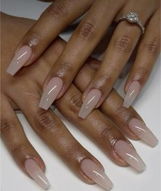 Acrylic Nails Nude, Subtle Nails, Fancy Nails Designs, Nail Swag, Short Acrylic Nails Designs, Neutral Nails, Square Acrylic Nails