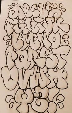 a drawing of some type of graffiti on paper