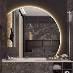 a modern bathroom with marble walls and flooring