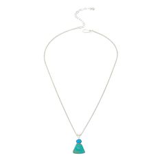 Jay King Sterling Silver Multicolor Turquoise Pendant with 18" Chain   For fans of American-mined turquoise, this pretty pendant is for you! The simple piece features beautiful blue Sleeping Beauty turquoise and green Tyrone turquoise from the American Southwest. From Jay King.       Pendant approx. 1-1/4"L x 3/4"W     Necklace approx. 18"L x 1/16"W with 2-3/4" extender     Stamped .925     Split, tapered bail     Pendant has blue oval of Sleeping Beauty turquoise stacked atop flaired, freeform Turquoise Pendant Charm Necklace With Adjustable Chain, Blue Turquoise Pendant Necklace With Lobster Clasp, W Necklace, Pretty Pendant, Color Bands, American Southwest, Sleeping Beauty Turquoise, Oils For Skin, Turquoise Pendant