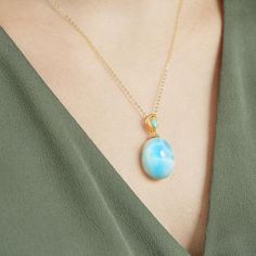 Larimar Drop Necklace | Crystal Ocean Pendant Larimar Crystal, Ocean Pendant, Mysterious Beauty, Dragon Heart, Larimar Necklace, Ocean Treasures, Larimar Jewelry, Larimar Stone, Rare Gemstones