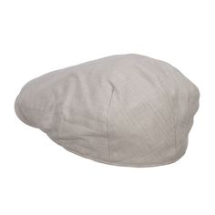 the flat cap is made from linen and has an unstreted brimmed pattern