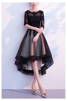 10% off now! high low black tulle homecoming dance dress with sheer sleeves online. Sheprom offers formal, party, casual & more style dresses to fit your special occasions. Tulle Short Dress, High Low Prom Dress, Tulle Party Dress, 파티 드레스, Black Bridesmaid Dresses, Lace Homecoming Dresses, Short Prom Dress, فستان سهرة, Beauty Dress