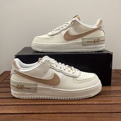 Brand New Nike Air Force 1 Shadow Size Women 10 Style Code: Ci0919-116 Color: Sail/Fossil/Light Bone/Hemp This Color Is Sold Out Online ******* Please Take A Close Look Of All The Pics And Videos. You Will Get The Exactly Pair Displayed In The Pics. All The Sales Are Final And I Don’t Accept Returns. Nike Air Force Cream, Shoes Air Force Nike, Nike Air Forces For Women, Air Force 1 Womens Shoes, Nike Shoes Air Force Shadow, Nike Air Force 1 Shadow Beige, Nike Air Force 1 Women Color, Where To Get Nike Air Force 1, Best Nike Air Force Shoes