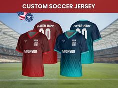 Gear up for game day with our custom soccer jersey - the ultimate fusion of style and team pride! 🎉 Personalize it with your sponsor's name, club logo, your own name proudly displayed on the back, and your lucky number to complete the look. All customizations are optional and can be removed to suit your preferences. ⚽ Elevate your game, stand out from the crowd, and let every play be a testament to your team's unity and strength! 🏆 DETAILS ⚽ - Boxed flatback mesh fabric for durability, insulat Cheap Team-colored Tops With Name Print, Cheap Cotton Tops With Team Name, Game Stand, Custom Team Shirts, Number Logo, Logo Football, Logo Number, Club Logo, Team Shirt