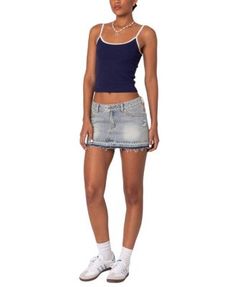 Edikted Priyanka Distressed Denim Mini Skirt Cotton Skirts, Denim Mini, Denim Mini Skirt, Distressed Denim, Mini Skirt, Womens Skirt, In Store, Buy Online, Light Blue