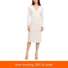 in stock Formal V-neck Midi Dress, Elegant Long Sleeve Bodycon V-neck Dress, Feminine V-neck Bodycon Dress For Cocktail, Chic Sheath V-neck Dress For Formal Occasions, Elegant Sheath V-neck Dress For Formal Occasions, V-neck Midi Dress With Structured Shoulders For Work, Chic V-neck Bodycon Dress For Office, Evening V-neck Midi Dress With Structured Shoulders, Elegant Midi-length V-neck Dress For Office