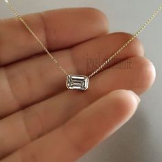 Diamond Solitaire Necklace, Solitaire Pendant Necklace, Emerald Cut Diamond, Solitaire Necklaces, Emerald Cut Diamonds, Diamond Pendant Necklace, Ruby Ring, Silver Diamonds, Modern Jewelry