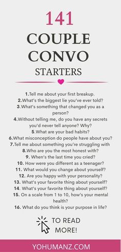 Couple Conversation Starters, Deep Conversation Topics, Things To Do With Your Boyfriend, Deep Conversation Starters, Questions To Get To Know Someone, Conversation Starters For Couples, Intimate Questions, Romantic Date Night Ideas, Communication Relationship