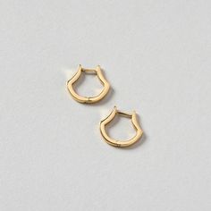 14k yellow gold | Each earring measures approximately 13mm wide and 12mm tall | Hinged snap back closure Gold Huggie Hoop Earrings, Hoop Earrings Handmade, Snap Back, Flower Bud, Huggie Hoop Earrings, Designer Earrings, Earrings Handmade, Hoop Earrings, Yellow Gold