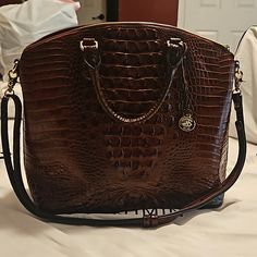 Pecan Melbourne Large Satchel Purse Like New Condition No Issues Outside Very Small Stain On Inside Kept In Dustbag Smoke Free Home Brahmin Bags, Satchel Purse, Melbourne, Satchel, Dust Bag, Stain, Bag Lady, Like New, Purse