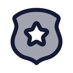 a police badge with a star on the front and side, as if it were an emblem