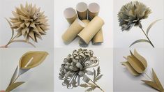 several different types of flowers made out of paper