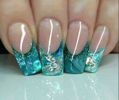 ongles comme du cristal ou comme de l eau Opal Nails, Crazy Nails, Acrylic Nail Art, Hot Nails, Fabulous Nails, Unique Nails