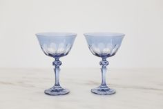 LIGHT BLUE RIALTO COUPE GLASSES, SET OF 2 Unique Glassware, Seasonal Cocktail, Floating City, Multi Step, Drinking Glasses, Bespoke, Care Instructions, Floating, Bridge