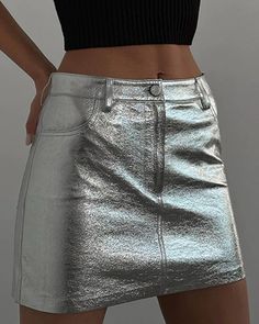 Auriga Metallic Mini Skirt – Baly Shop Stretch Mini Cargo Skirt With Pockets, Trendy Fitted Denim Skirt With Side Pockets, Metallic Stretch Skirt, Summer Hip-length Skirt With Pockets, Stretch Solid Skirt With Pockets, Fitted Denim Mini Skirt With Side Pockets, Trendy Stretch Cargo Skirt With Pockets, Stretch Skirt With Pockets, Stretch Solid Color Skirt With Pockets