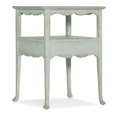 This square end table is a versatile and stylish addition to any living room or bedroom. It showcases delightful scalloped trim and features a distressed finish for that cozy, lived-in look. With a single soft-close drawer and an open shelf, it provides ample storage for your favorite books, remote controls, or decorative items. Plus, the table's dovetail joinery and kiln-dried wood construction ensure it's built to last. Just the right touch of coastal farmhouse charm – and it arrives fully ass Classic Southern Home, Haint Blue, End Table With Storage, Grey Interior, Dovetail Joinery, Accent Trim, Southern Homes, Living Room End Tables, Classic Southern