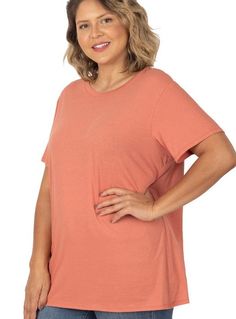 You will love these nice quality, soft, and comfortable tee-shirts. These are perfect for layering underneath kimonos, dresses, or even wearing alone. They are made of 100% cotton and are an easy wash and wear. Sleeve length is longer than most tee-shirts. Fullest Part of Bust Measurement: 1XL: 46" 2XL: 48" 3XL: 50" Casual Plain T-shirt For Layering, Comfortable Casual Solid Tops, Casual Comfortable Tops, Comfortable Stretch T-shirt For Spring, Comfortable Cotton Everyday Tops, Pink Solid Color T-shirt For Spring, Comfortable Solid Color Versatile Tops, Comfortable Solid Color Spring Tops, Versatile Oversized T-shirt