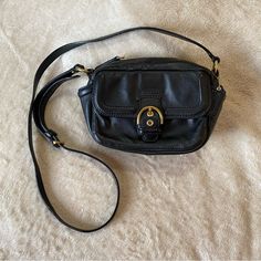 Coach Leather Crossbody Camera Bag In Black Like New Condition Originally $258 Coach Saddle Bag With Gold-tone Hardware For Travel, Coach Crossbody Saddle Bag, Chic Coach Saddle Bag For Travel, Coach Saddle Bag With Gold-tone Hardware, Chic Coach Crossbody Saddle Bag, Classic Black Crossbody Camera Bag, Chic Coach Saddle Bag With Gold-tone Hardware, Coach Leather Crossbody Shoulder Bag, Coach Leather Saddle Bag With Gold-tone Hardware