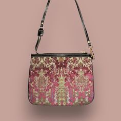 This unique and vibrant shoulder bag adds a chic touch to any outfit. Its compact size (10"w x 8"h) and lightweight construction makes it the perfect accessory for carrying around your essentials in style. Our one of a kind purse features a late nineteenth- century archival Italian art nouveau damask and velvet wallpaper design in rose and burgundy tones. This gorgeous design is printed onto high-grade vegan leather by our top-rated production partner just for you. Pair this item with our coordinating products: Vegan wallet: https://thecheekyshedonist.etsy.com/listing/1680599092 Vacuum-insulated copper water bottle: https://thecheekyshedonist.etsy.com/listing/1348690910 .: 100% high-grade vegan leather exterior .: Polyester lining + 20-inch black strap .: Two open pockets inside .: Gold-to Pink Fashion Bags With Zipper Closure, Pink Fashion Accessory Bag With Zipper Closure, Multicolor Rectangular Baguette Bag For Everyday Use, Everyday Multicolor Rectangular Baguette Bag, Chic Bags With Zipper Pouch For On-the-go, Trendy Rectangular Shoulder Bag With Zipper Pouch, Crossbody Bag With Removable Pouch, Shoulder Bag With Removable Pouch Shaped As Clutch, Trendy Shoulder Bag With Zipper Pouch For Daily Use