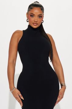 Available In Black And Cream. Maxi Dress Sleeveless Mock Neck Stretch Compression Rib 88% Rayon 12% Spandex Imported | Laila Snatched Maxi Dress in Black size XS by Fashion Nova Solid Color High Stretch Sleeveless Dress, Fitted Ribbed Halter Neck Bodycon Dress, Sleeveless Elastane Bodycon Dress For Club, Black Sleeveless Stretch Bodycon Dress, Sleek Sleeveless Elastane Mini Dress, Black Sleeveless Ribbed Dress, Sleeveless Sleek Elastane Mini Dress, Black Sleeveless Ribbed Bodycon Dress, Sleeveless Black Ribbed Bodycon Dress