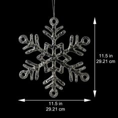 a snowflake is shown with measurements for the size and shape, as well as how to measure it