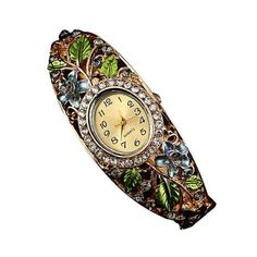 Tip: Please read the description carefully, especially the strap, body material, and precautions Women Bangle Crystal Flower Bracelet Quartz Watch Wristwatch Feature: 100% brand new and high quality . Quantity:1 Dial Window Material:Glass Case Material:Alloy Dial Material:Stainless Steel Movement:Quartz Case Shape:Round Style:Fashion Dial Display:Analog Band Material:Alloy Dial Size:1.7CMX2CM Band Width:0.8CM Case Thickness:0.7CM Band Length:18CM This is a good present for your children and rela Latest Wrist Watches For Women, Women's Watch Bands, Mens Digital Watches, Ladies Bangles, Rhinestone Watches, Small Watch, Girls Watches, Buy Watches, Casual Watches