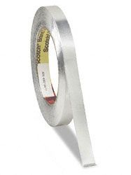 a roll of silver tape on a white background