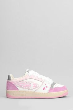 Egg Rocket Sneakers in white leather, round toe, laces, logo on upper tongue, perforated upper toe, side leather logo , suede details, rubber sole, 100% leather, Made in ItalyGender: WomenMaterial: LEATHERColor: WHITEMade in: ZWProduct ID: 403838_BG4003PX555*Import tax/duty will be calculated at checkout (If applicable) White Suede Skate Shoes With Laces, White Perforated Leather Skate Shoes, White Sneakers With Contrast Sole And Flat Heel, Pink Leather Custom Sneakers With Perforated Toe Box, Leather Sneakers With Perforations, White Sole Sneakers With Perforations, White Suede Custom Sneakers, Pink Leather Sneakers With Perforations, White Suede High-top Sneakers With Laces