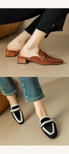 Mules Shoes Heels, Clog Heels, Clogs Shoes, Mules Shoes, Block Heels, Clogs, Rubber Sole, Fashion Shoes, Heel Height