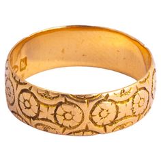 Late Victorian Floral 18 Carat Gold Band Chester England, Magic Jewelry, Historical Jewellery, Lovely Jewellery, Floral Style, Gold Band, Chester, Gold Bands, Modern Furniture