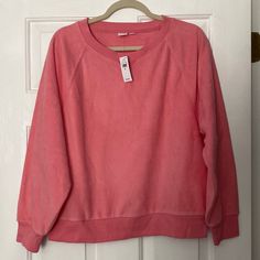 Bnwt Gap Fleece Sweatshirt Size: M Color: Pink Gap Cotton Crew Neck Sweatshirt, Gap Sporty Relaxed Fit Tops, Gap Oversized Long Sleeve Tops, Gap Relaxed Fit Sweatshirt For Fall, Gap Long Sleeve Sweatshirt With Ribbed Cuffs, Gap Relaxed Fit Sweatshirt, Gap Long Sleeve Relaxed Fit Sweatshirt, Gap Relaxed Fit Sweatshirt With Ribbed Cuffs, Oversized Long Sleeve Gap Tops