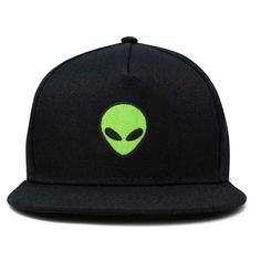 PRICES MAY VARY. Embroidered Alien Design Flat Bill Snapback Adjustable strap for the perfect fit Adult unisex sizing Embroidered in the USA Look fly in sci-fi. Our Alien Snapback Hat features an icon that’s recognizable amongst all earthlings. Summer is baseball hats season—meaning you need to find the perfect men’s cap or women’s cap for some shade. Our Flat Billed Snapback Cap is our latest and greatest from our collection of summer hats—featuring a snapback closure adjustable so you can find Space Hat, Alien Hat, Mens Trucker Hat, Caps For Men, Hat Size Chart, 5 Panel Hat, Alien Design, Embroidered Cap, Cap Mens