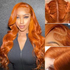 PRICES MAY VARY. Orange Ginger Wig Lace Front Human Hair Any Part：13x4 Front Lace Closure Any Part Wigs, Pre plucked Natural Hairline with Baby Hair Around,Any Part, glueless, Texture Silky,Suitable for party, birthday, travel, celebration, wedding, graduation, and daily life.You Can also Braid the Hair, Do Ponytail, and Do any Hairstyles. Colored Wigs Cap : Medium Cap Size (22-22.5 inch) and Three Combs, Cap Size with Adjustable Straps,Can Be Intertwined to a Fixed Position, Easy to Adjust &Fit, good breathability,Wear Comfortable. Orange Ginger Body Wave Lace Front Wigs Material: real human hair,13X4 HD Lace ,100% Unprocessed Brazilian Virgin Human Hair, Full and Thick, Soft and Bouncy, No Shedding, No Tangles ,Can be Dyed, Straightened, Bleached and Restyled as your own Hair,Durable, Re Cheap Human Hair Wigs, Ginger Hair Color, Invisible Lace, Virgin Hair Wigs, Bob Lace Front Wigs, Human Hair Color, Lace Frontal Wigs, Lace Front Wigs Human Hair, Honey Hair