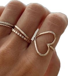 Rose Gold Open Ring Jewelry For Valentine's Day, Valentine's Day Tarnish Resistant Brass Jewelry, Everyday Rose Gold Heart Ring, Adjustable Gold Heart Ring For Valentine's Day, Nickel-free Gold Jewelry For Promise Ring, Gold Sterling Silver Heart Ring, Rose Gold Open Heart Ring With Heart Charm, Gold Sterling Silver Open Heart Ring, Gold Double Heart Ring For Valentine's Day