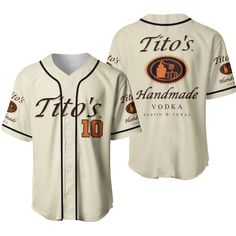 Customizable Baseball Jersey, White V-neck Top With Sublimation Print, White Sublimation Design For Sports Events, Casual Fitted Printed Sublimation Design, White Cotton Sublimation Design With All Over Print, Cotton Tops With All Over Print For Sports Events, Casual Tops With All Over Print For Sports Events, Casual All Over Print Tops For Sports Events, Cotton Tops With All Over Print For Sports