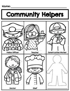 the community helpers worksheet for children to learn how to make their own characters