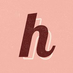 the letter h is made up of different colors and font styles on a pink background