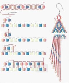 the diagram shows how to make a beaded chandelier with beads and thread