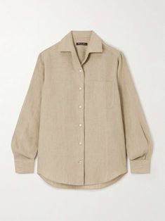 Shop LORO PIANA Linen shirt, Explore the latest LORO PIANA women's collection today on NET A PORTER Shirt Linen Woman, Loro Piana Aesthetic, Loro Piana Shirt, Loro Piana Women, Clothing Png, Minimalist Shirt, Beige Shirt, Shirt Linen, Stylish Work Attire