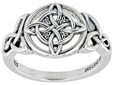 Artisan Collection of Ireland™ Sterling Silver Celtic Cross Ring. Measures Approximately 0.84"L x 0.46"W. Not Sizeable. Symbolic Nickel-free Promise Rings, Symbolic Round Promise Ring, Symbolic Promise Ring, Symbolic Stackable Gift Rings, Irish Symbols, Old Irish, Celtic Cross, Cross Ring, Post Earrings