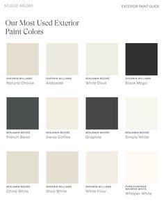 the most used exterior paint colors for your home or office, including black and white