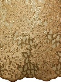 gold sequin lace on white background