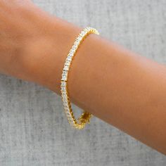 18k gold filled Square Diamond (cz) Stone tennis bracelet 4.5mm width 7" long Square Diamond, Gold Filled Jewelry, Polish Jewelry, Tennis Bracelet, Cz Stone, Silver Bracelets, Link Bracelets, Jewelry Care, Necklace Set