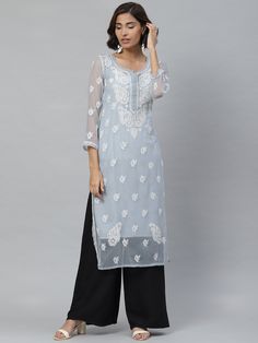 White Embroidered Zari Work Dress, Embroidered Chikankari Straight Kurta Dress, Navratri Bohemian Embroidered Dress, Festive Bohemian Chikankari Embroidered Dress, Festive Bohemian Dress With Chikankari Embroidery, Traditional Embroidered Chikankari Dress For Festivals, Festive Embroidered Straight Kurta Dress For Diwali, Traditional Embroidered Dress With Chikankari For Festival, Festive Embroidered Straight Kurta For Diwali